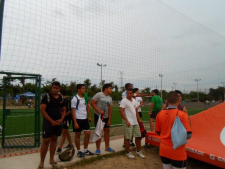 Llegando a la cancha